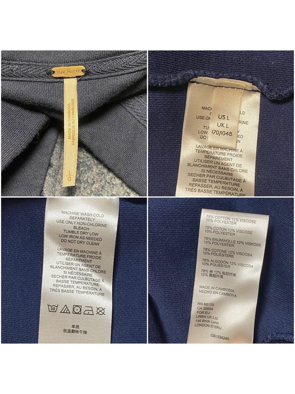Free People Jacket Women's Size Large Oceania Blue Ruby Jacket oversized Shacket - Picture 10 of 17